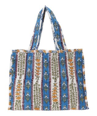 Green Parks ■別注ＣＯＮＴＲＯＬ　ＦＲＥＡＫ　ブロックｐｔキルトトート Blue