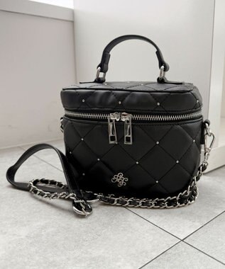 WEGO メタルパーツキルティングバニティショルダー ブラック