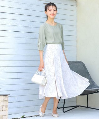 Tiaclasse 【洗える】ねじりリボン袖ブラウス ミント