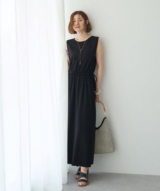 YECCA VECCA 【接触冷感】カットノースリーブワンピース Black