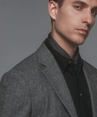 GOTAIRIKU オリジナル設計【洗える/チクチクしにくい/ピリングしにくい】イタリア糸 ハイゲージ  ニットポロ_WOOL100% ブラック系