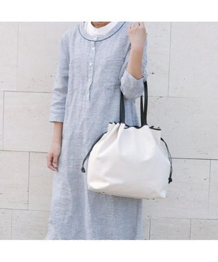 UNBILLION preche パラフィン防水キャンバスドロストトートバッグ アイボリーブラック