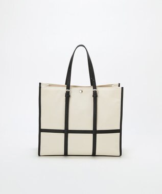 TOPKAPI 【Breath TOPKAPI】FRAME フレーム レザーベルト スクエア トートバッグ　A4 / 軽量 オフ