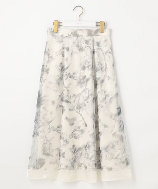 ANY SIS 【WEB・一部店舗限定】ハッチングフラワープリント スカート アイボリー系