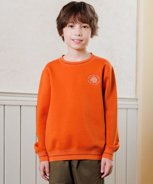 J.PRESS KIDS 【100-130cm】ダンボール ロゴエンブロイダリー トレーナー オレンジ系