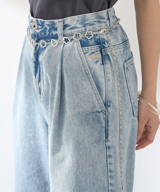 earth music&ecology フラワーチェーンベルト Silver