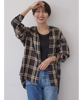 AMERICAN HOLIC イージーケアチェックシャツ Check Brown