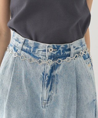 earth music&ecology フラワーチェーンベルト Silver