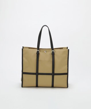 TOPKAPI 【Breath TOPKAPI】FRAME フレーム レザーベルト スクエア トートバッグ　A4 / 軽量 ベージュ