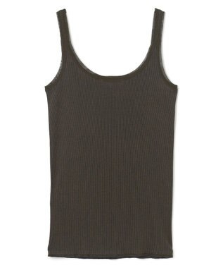 BEIGE， 【BEIGE,ecru/WEB限定・洗える】RIB TOPS /  コットンシルクリブキャミソール Khaki