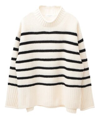 Green Parks ｍｏｋｏモールモックネックニットプルオーバー Border