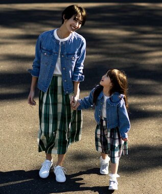 ANY KIDS フリル 襟付き デニム ジャケット デニムブルー