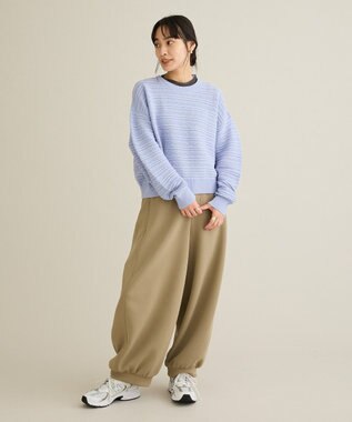 CRAFT STANDARD BOUTIQUE レースボーダーニットプルオーバー Light Purple