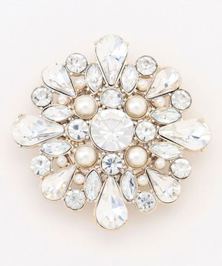 J.PRESS LADIES マグネットビジュー ブローチ ゴールド系