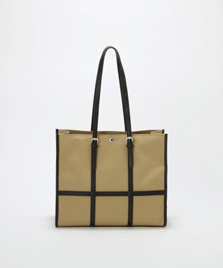 TOPKAPI 【Breath TOPKAPI】FRAME フレーム レザーベルト スクエア トートバッグ　A4 / 軽量 ベージュ