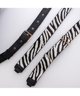 UNBILLION ペルケ perche / 牛革×ナイロンチェンジベルトキーチャームショルダー ブラック