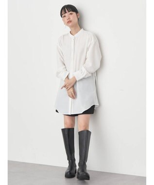 earth music&ecology バックデザインシャツ Off White