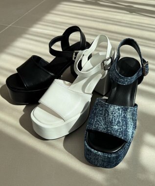 WEGO ストーム付きヒールサンダル デニム