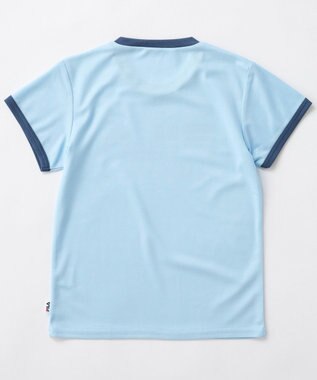 OP／FILA 【FILA】ブランドロゴ半袖リンガーTシャツ サックス