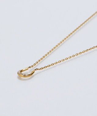 Phoebe <オンワード限定セット>【金属アレルギー対応】リッチラインフォースシューネックレス×ワンタッチビジューフープミニピアス/サージカルステンレス ゴールド