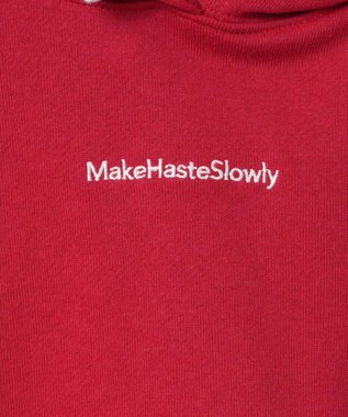 WEGO 配色ロゴデザインショートパーカー レッド