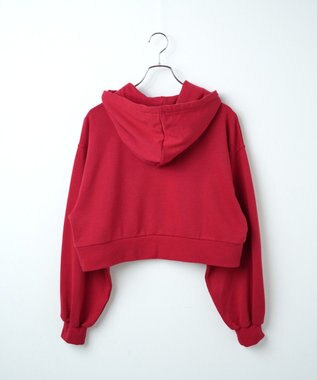 WEGO 配色ロゴデザインショートパーカー レッド