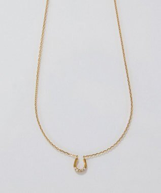 Phoebe <オンワード限定セット>【金属アレルギー対応】リッチラインフォースシューネックレス×ワンタッチビジューフープミニピアス/サージカルステンレス ゴールド