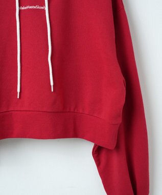 WEGO 配色ロゴデザインショートパーカー レッド