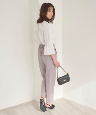 Feroux 【洗える・2WAY】リボンタイチュニック ブラウス ホワイト系