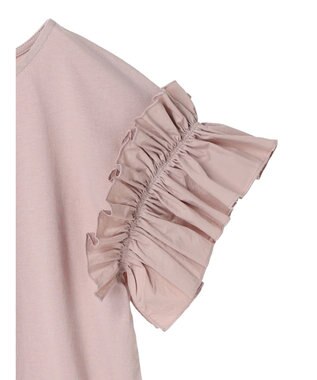 earth music&ecology フリルスリーブカットソー Pink Beige