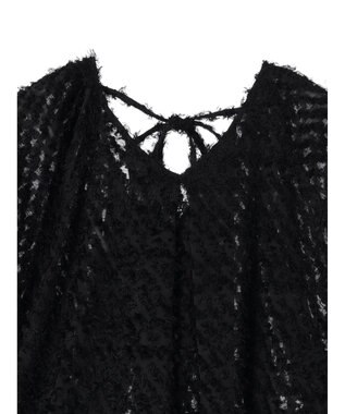 Green Parks AnriettMusee カットジャガードタックブラウス Black