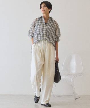 AMERICAN HOLIC シアーチェックシャツ Light Gray