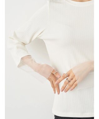 earth music&ecology 袖シアープルオーバー Ivory