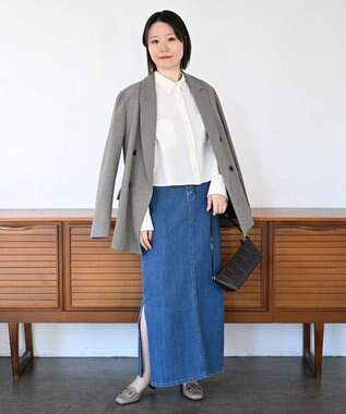 woadblue ＜坪田あさみさんコラボ＞LINE ラインスカート ミッドブルー MIDBLUE