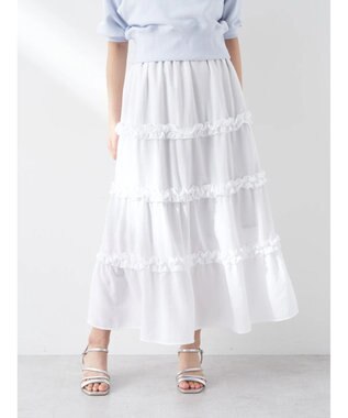 earth music&ecology ミニフリルボリュームスカート Off White