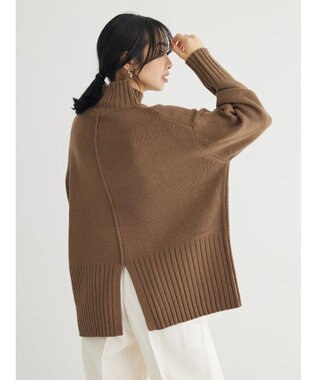 Green Parks 洗える　バックスリットニットプルオーバー Brown