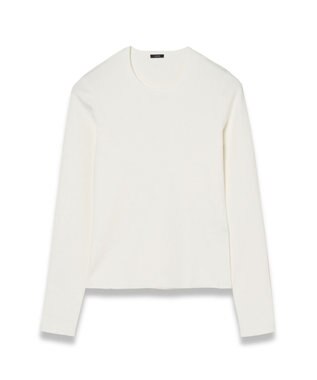 【FOUNDATIONS】【洗える】シルクストレッチ　ラウンドネックニット