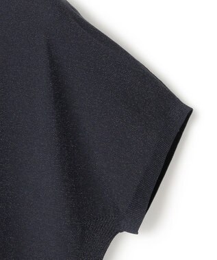 23区 【洗える】レーヨンポリエステルストレッチ プルオーバー ラメニット ネイビー系