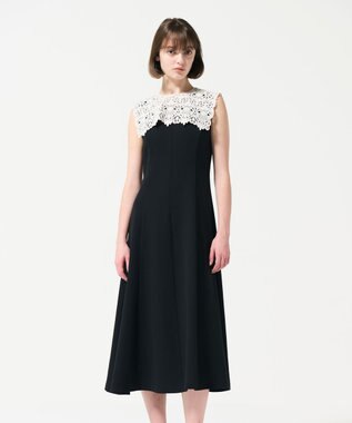 GRACE CONTINENTAL 刺繍カラー付ドレス ブラック