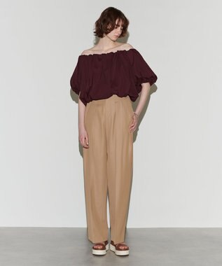 NAVE 【Nave　洗える】バルキーツイル   タックパンツ キャメル系