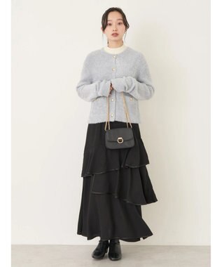 earth music&ecology キラキラシャギーカーディガン Light Gray