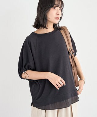 Green Parks 袖ドロストシアー裏毛ドッキングプルオーバー