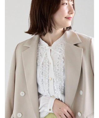 Te chichi フロントフリルキーネックブラウス