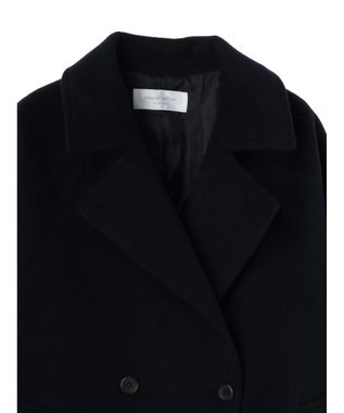 Green Parks ビーバー調テーラードカラーコート Navy