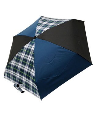 +RING 【プラスリング】【数量限定】【UVカット90%以上】UNISEX 晴雨兼用 折傘 53cm CHK TX4MT53F 紺