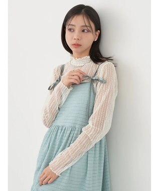 earth music&ecology 表面感肩リボンキャミワンピース Mint