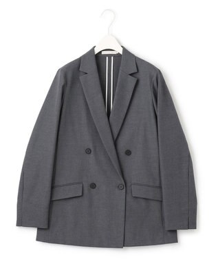 ICB 【セットアップ対応・洗える】 LooseWeave ダブルブレストジャケット チャコール系