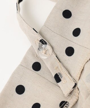 ANY KIDS 麻ライク ドット柄 ガウチョ ベージュドット