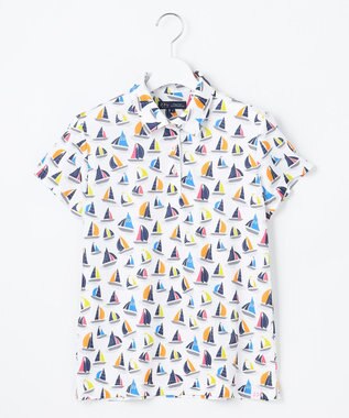 23区GOLF 【WOMEN】【吸水速乾・UVケア】マルチヨットプリント 半袖ポロシャツ ホワイト系5