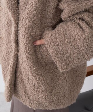 earth music&ecology ループファーコート Gray Beige